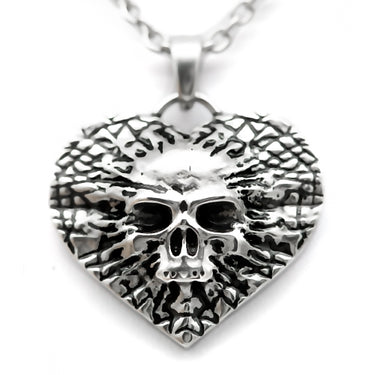 skull heart necklace
